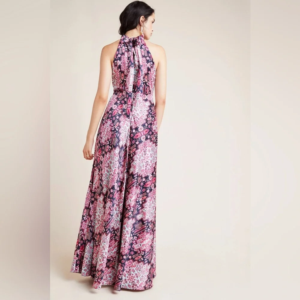 Anthropologie x Nicole Miller Serena Halter Patterned Maxi Dress - Picture 3 of 5